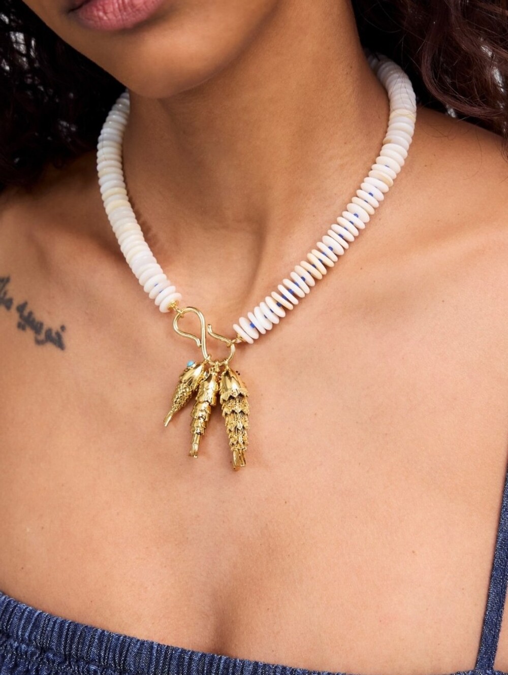 Madewell Beaded Fish Statement Necklace